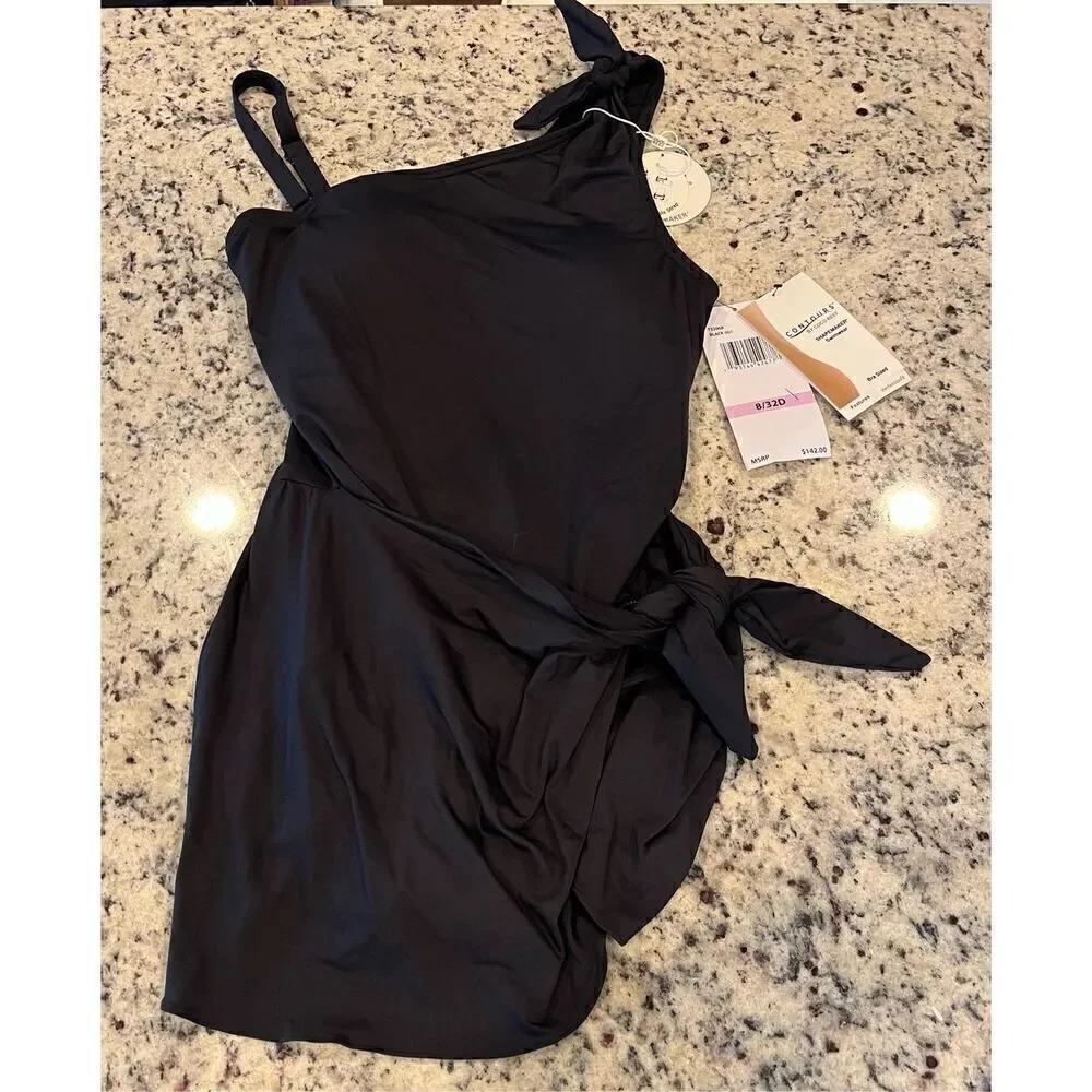 Coco Contours Rosaline One Shoulder Sarong One Piece Swimsuit - Picture 2 of 6